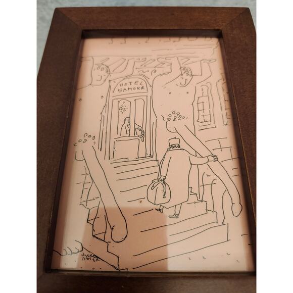 Rudi Hurzlmeier Postcard in A Wooden Frame Vintage Collection - Picture 3 of 4